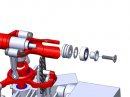 Alu. Main Blade Grip w/ Thrust Bearing (Red) - Trex 150