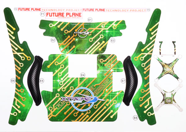 Pre-Cut Body Sticker Set (Green) - Phantom 2 - Click Image to Close