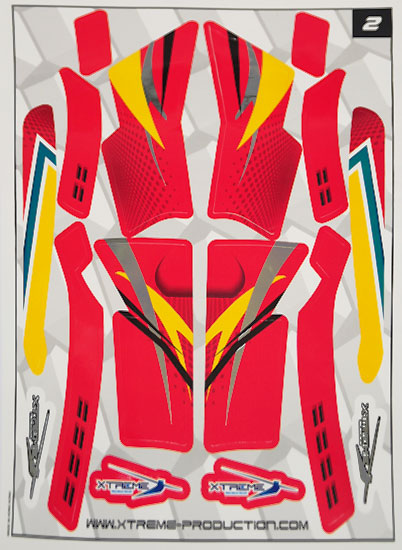 Pre-Cut Body Sticker Set (Red) -Blade 350QX - Click Image to Close