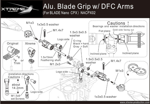Alu. Blade Grip w/ DFC Arms -Nano CPX - Click Image to Close