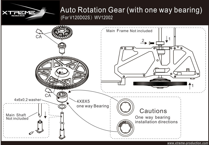Auto Rotation Gear set (with one way bearing) V120D02S V1/ V2 - Click Image to Close